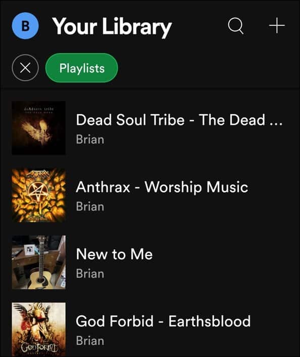 vybrat seznam skladeb spotify android