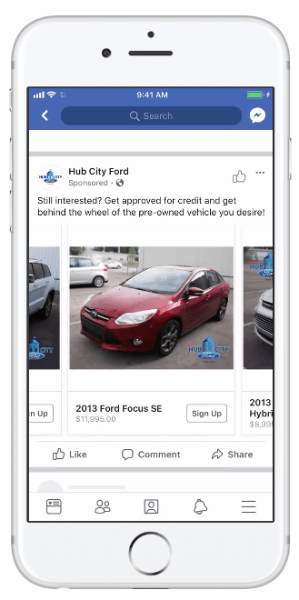 Facebook představil dynamické reklamy, které automobilovým společnostem umožňují používat jejich katalog vozidel ke zvýšení relevance jejich reklam.