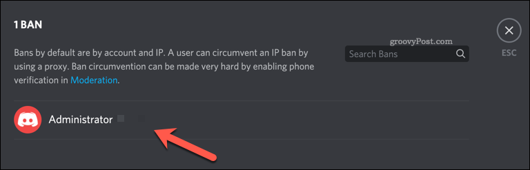 Odstranění zákazu uživatele Discord