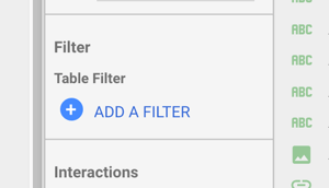 Použijte Google Data Studio k analýze svých reklam na Facebooku, krok 17, možnost přidat filtr pod Filtr filtru a tabulky