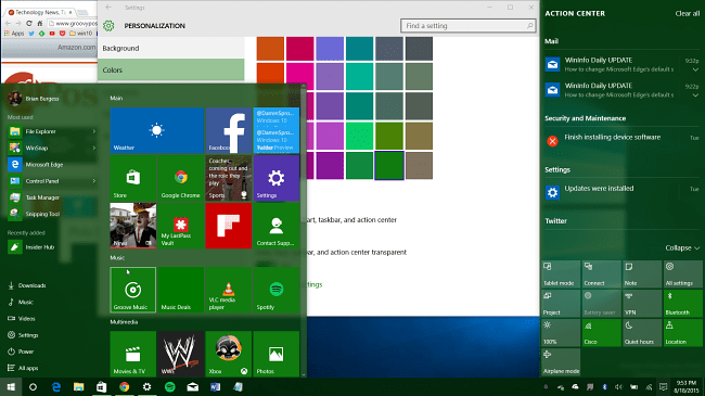 Podívejte se na nové možnosti barev přicházející do systému Windows 10