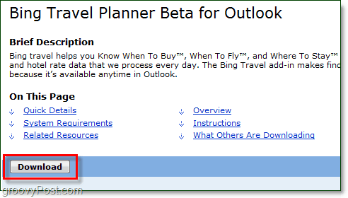 odkaz ke stažení bing travel planner