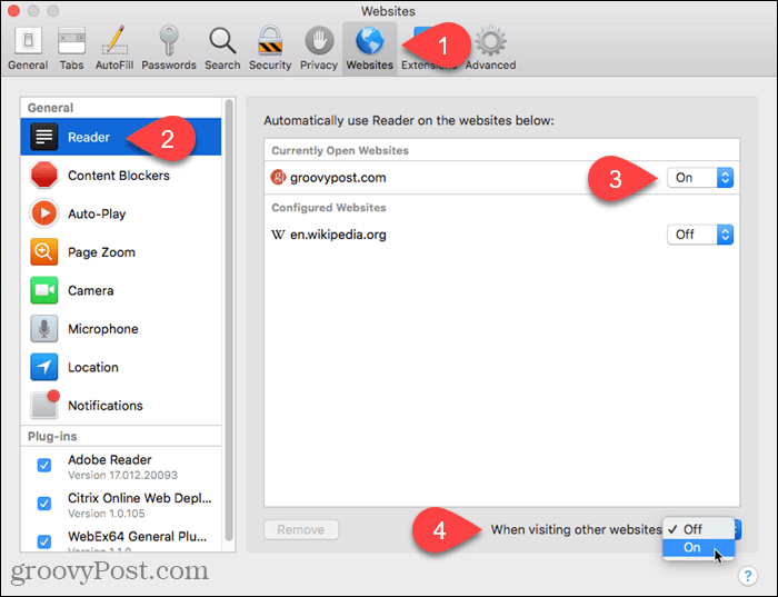 Zapněte zobrazení Reader pro další weby v Safari pro Mac