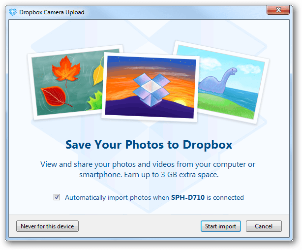 Zakažte automatické ukládání fotografií do Dropboxu