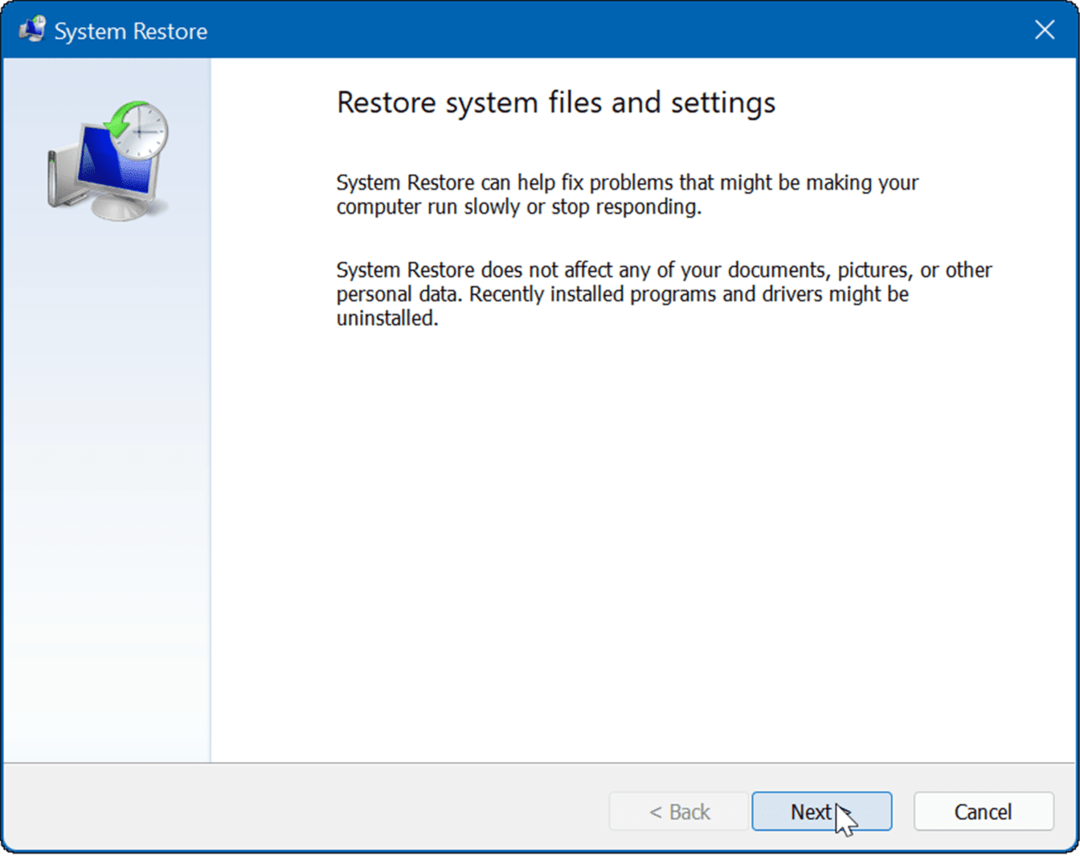 Vytvořte bod obnovení v systému Windows 11