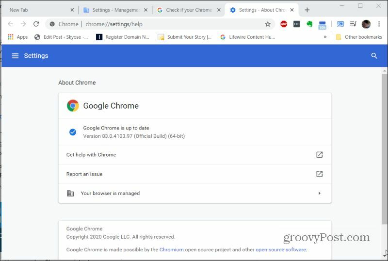 google chrome aktualizováno