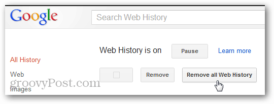 odebrat potvrzení historie webu z účtu Google