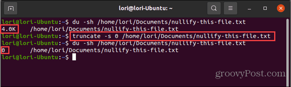 Použití příkazu zkrátit v Linuxu