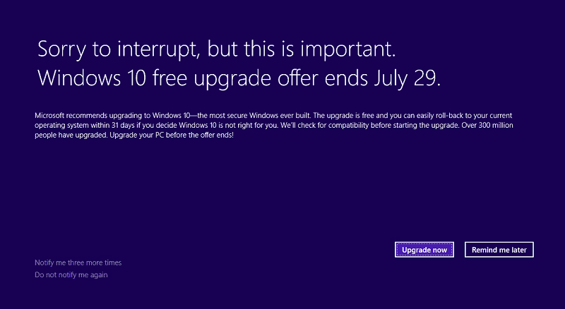 Jak vyprší čas pro bezplatnou aktualizaci Windows 10 - Existuje přesvědčivý důvod pro upgrade?