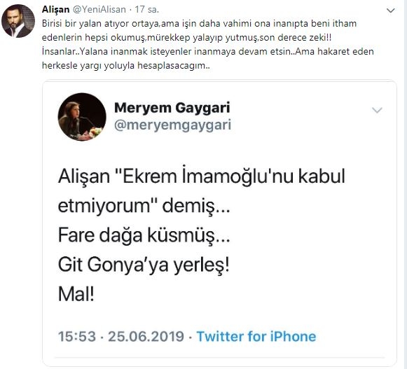 Silná reakce Alişana: Pošlu je všechny do soudnictví