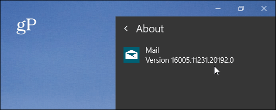 O verzi poštovní aplikace