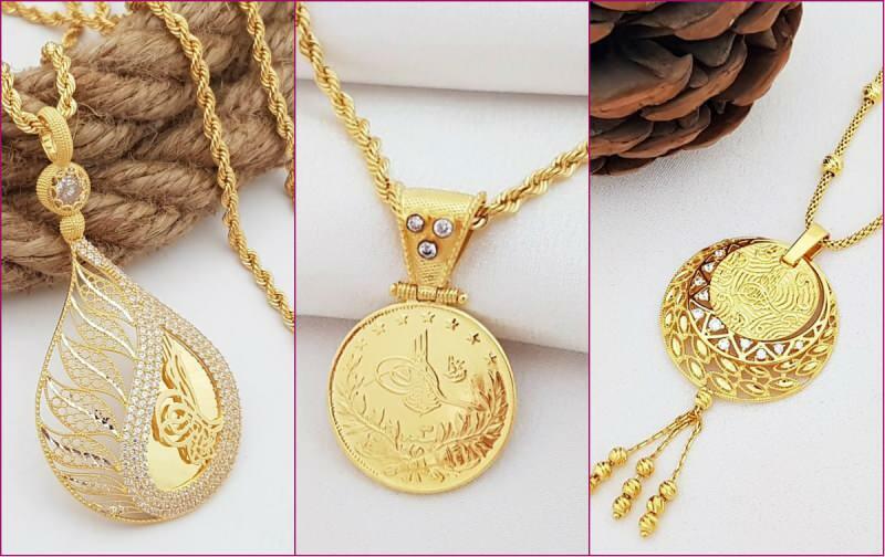 Nejkrásnější monogramové zlaté náhrdelníky, modely 2021 zlatých náhrdelníků, ceny s tugrou