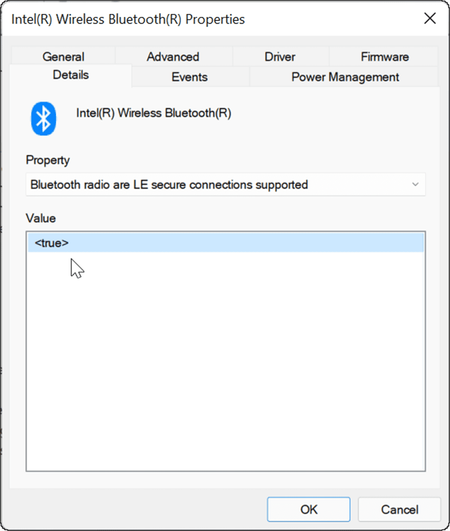 Bluetooth rádio LE secure podporováno