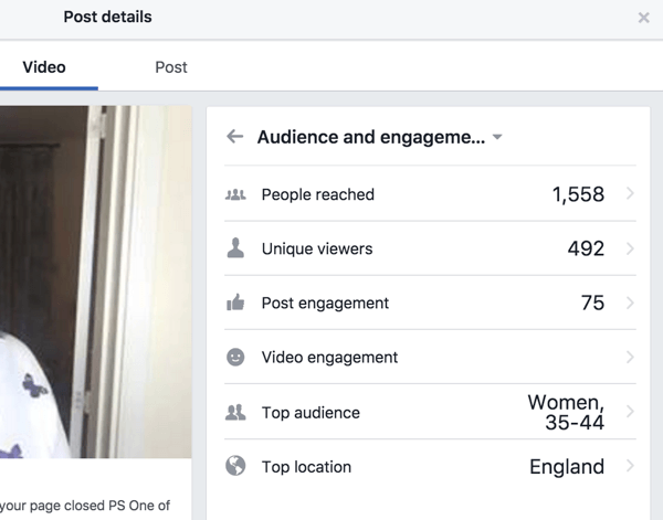 Facebook zobrazuje samostatné statistiky zapojení příspěvku a videa.