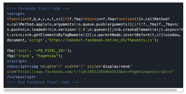 Inicializační pixel Facebooku musí být spuštěn před jakýmkoli vlastním kódem.