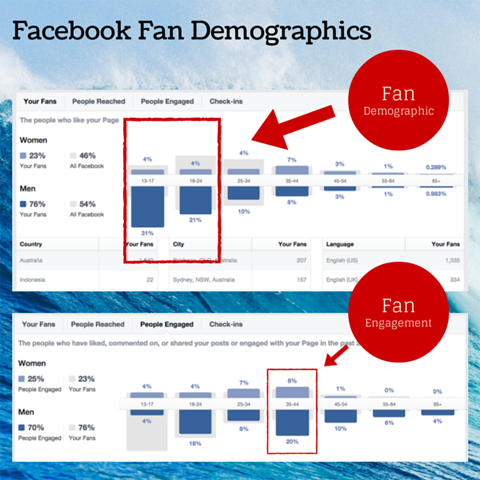 demografický graf fanoušků facebooku
