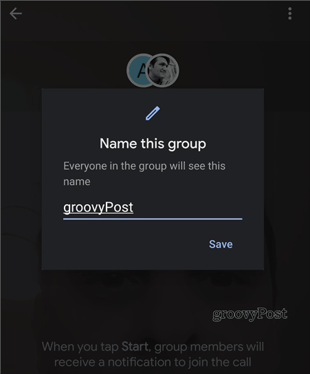 Název skupiny Google Duo