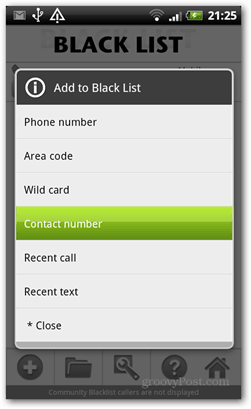 black list call control android přidat do černé listiny