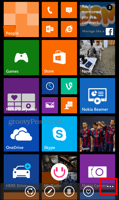 Obrazovka uzamčení obrazovky Windows Phone 8.1