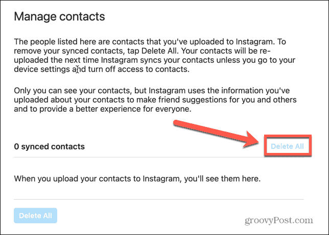instagram smazat všechny kontakty