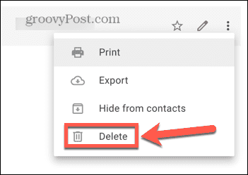 gmail odstranit kontakt