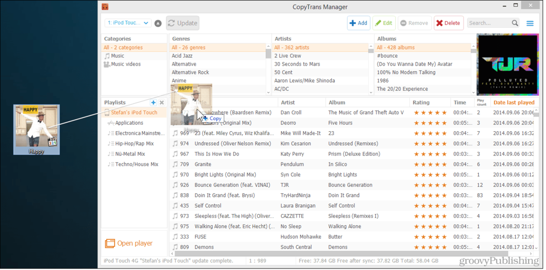 Přidejte hudbu na libovolné zařízení iOS pomocí programu CopyTrans