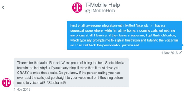Zástupce zákaznického servisu T-Mobile byl schopen se mnou komunikovat jedna ku jedné a nulově se zabývat mým problémem.