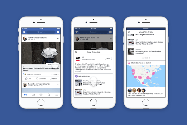 Facebook sdílí více kontextu kolem článků a vydavatelů sdílených ve zpravodajském kanálu.