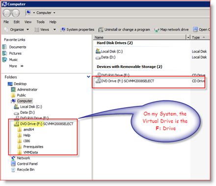 Příklad ISO Mount Virtual Drive ISO Mount na Windows Server 2008