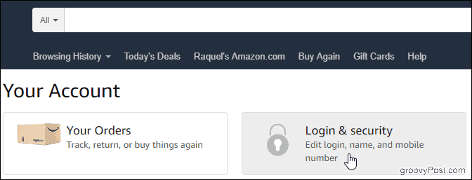 Váš účet na Amazonu