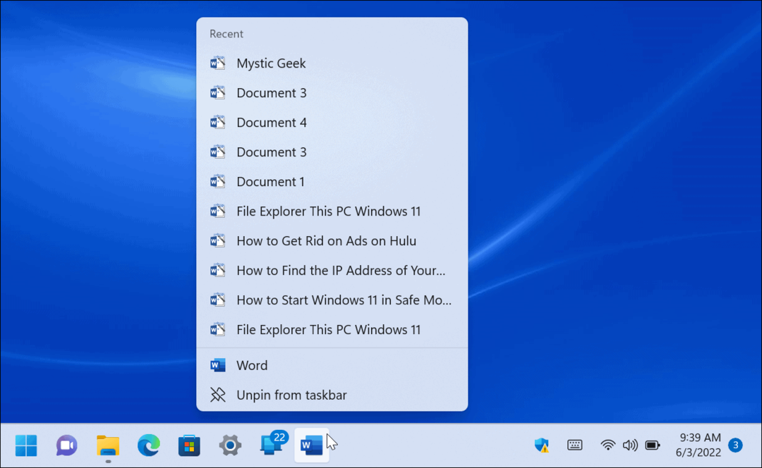 Seznamy odkazů ve Windows 11