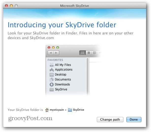 Umístění Mac SkyDrive