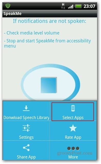 SpeakMe pro vybrané aplikace pro Android