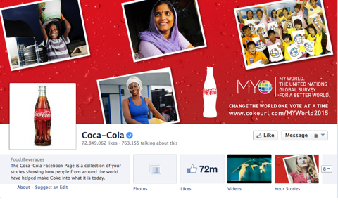 stránka facebooku coca cola