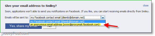 Snímek obrazovky s nevyžádanou poštou na Facebooku - proxy není výchozí nastavení
