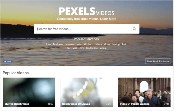 Pexels nabízí bezplatné video, které můžete použít ve svých videoreklamách LinkedIn.