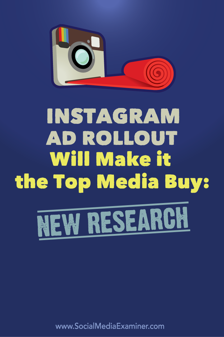 Díky zavedení reklamy z Instagramu se stane nejlepším nákupem médií: Nový výzkum: průzkumník sociálních médií