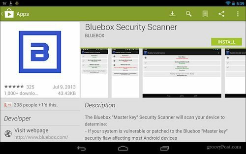 Bezpečnostní skener Blubox Google Play