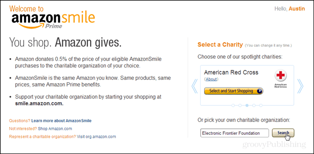 Darujte své oblíbené charitě pomocí Amazon Smile