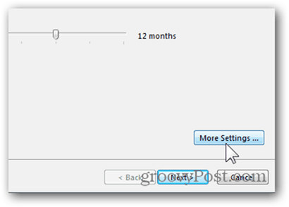 Přidat poštovní schránku Outlook 2013 - Klikněte na Další nastavení