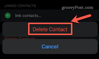potvrďte odstranění kontaktu na iphone