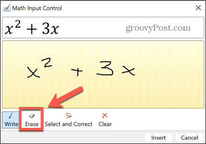 Excel inkoust rovnice guma