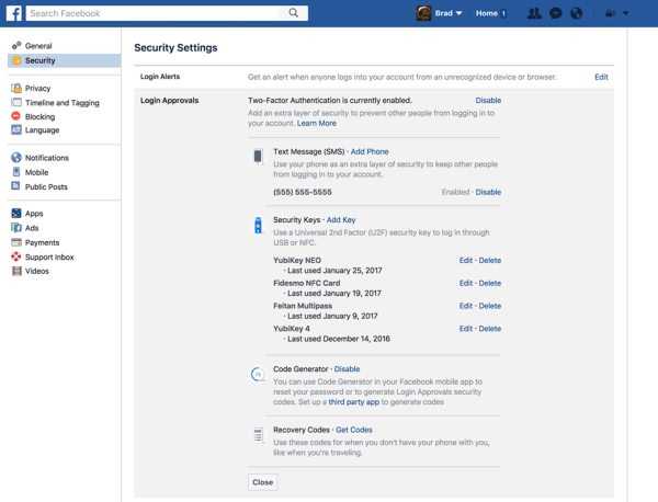 Uživatelé Facebooku nyní mohou zaregistrovat fyzický bezpečnostní klíč k ochraně svého účtu na Facebooku.