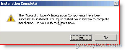 Nainstalujte služby Hyper-V Integration Services