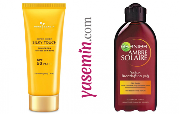Silky Touch Sunscreen Face Body Spf 50 & Ambre Solaire Intense Bronzing Sun Oil