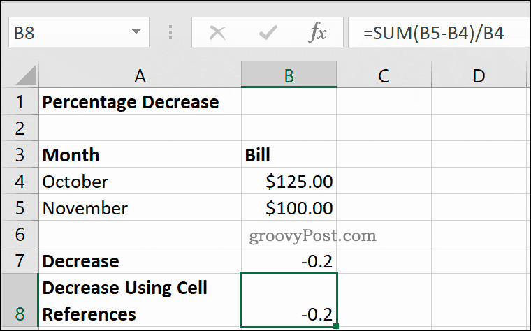 Příklad procento snížení v aplikaci Microsoft Excel