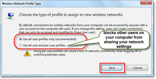 spravovat typ síťového profilu Windows 7