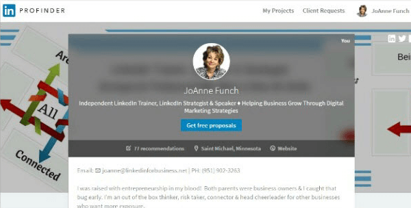 Profil uživatele linkedin profinder