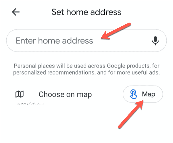 Nastavení domovské adresy Map Google v mobilu