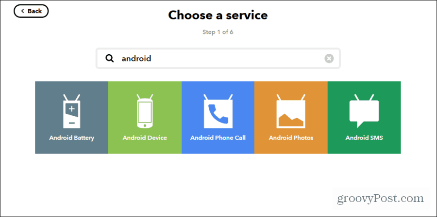 Android zařízení ifttt